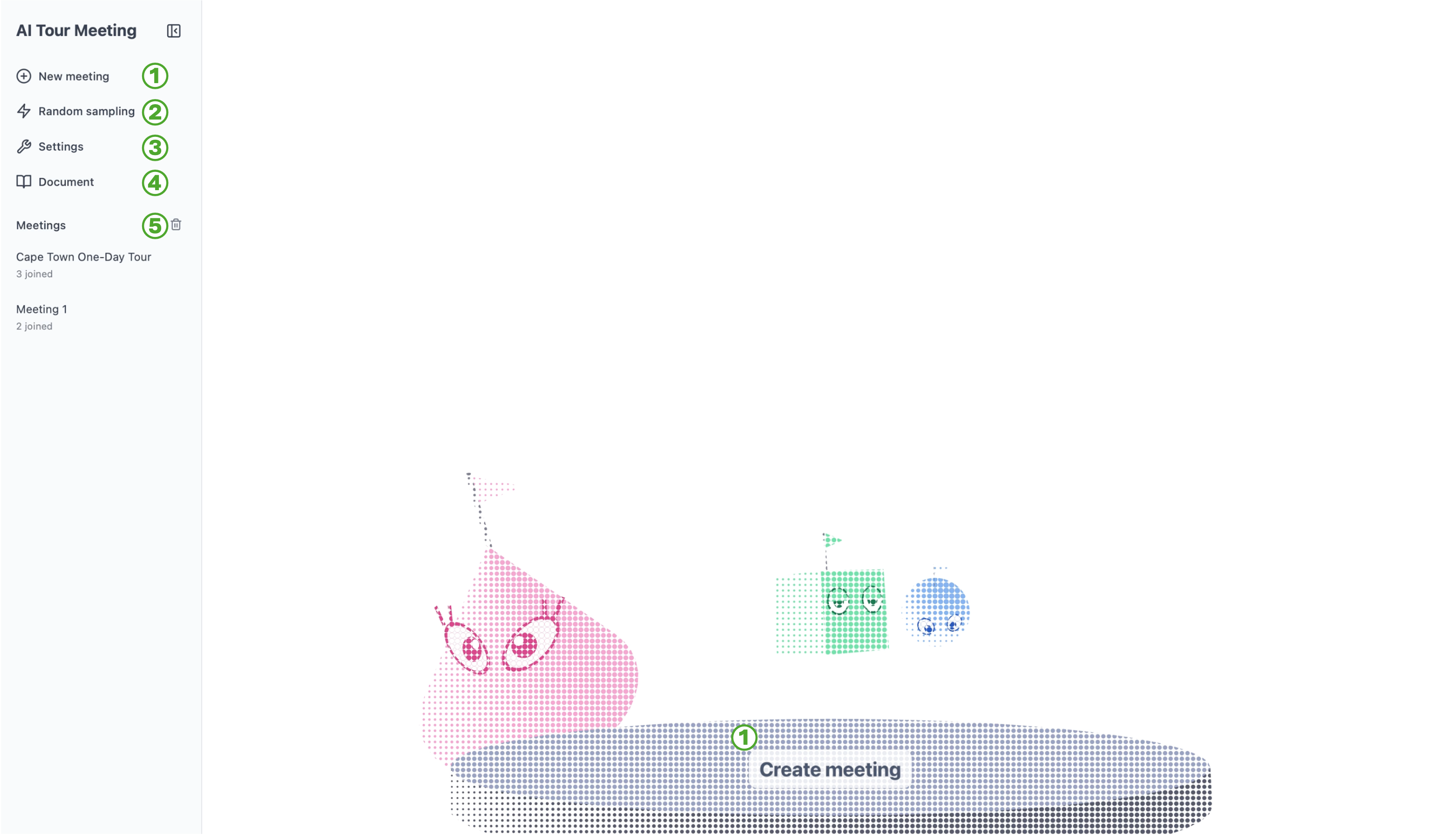 AI Tour Meeting GUI landing page